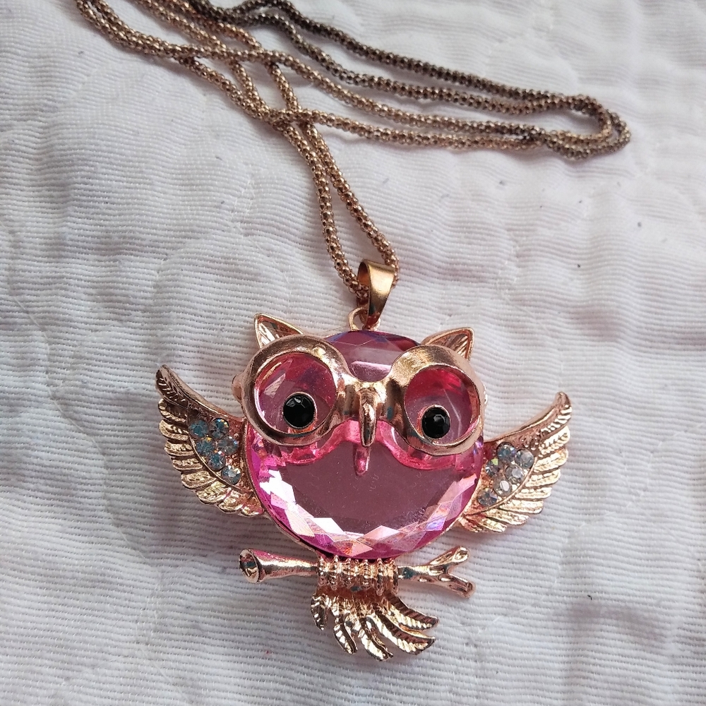 Jeweled Owl Necklace